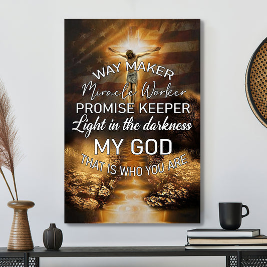God Canvas - Christian Canvas Wall Art - Jesus Poster - Way Maker Miracle Worker Canvas Poster - Bible Verse Canvas - Ciaocustom