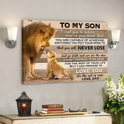 Lion Dad To My Son - I Can Promise To Love You - Dad Son Canvas Print - Best Gift For Son - Ciaocustom