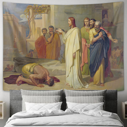 Healing Of The Ten Lepers - Religious Wall Decor - Christian Wall Tapestry - Ciaocustom