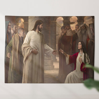 The Canaanite Woman’s Faith - Religious Wall Decor - Christian Wall Tapestry - God Tapestry - Ciaocustom