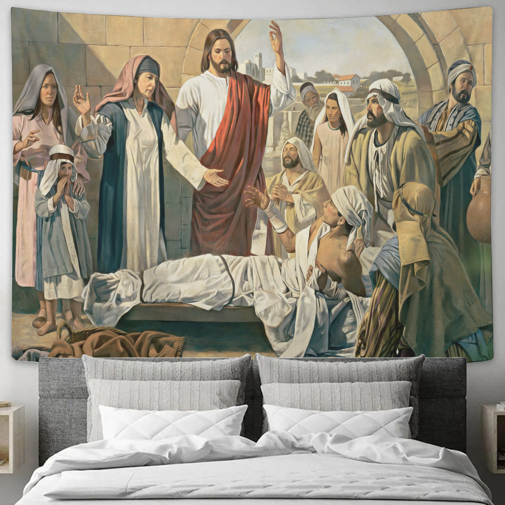 Jesus Christ Tapestry - Religious Wall Decor - Christian Wall Tapestry - God Tapestry - Ciaocustom