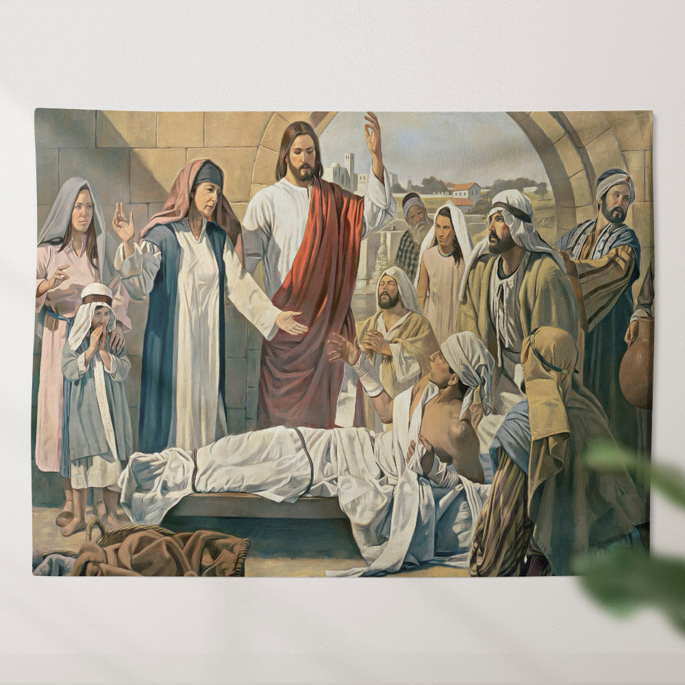 Jesus Christ Tapestry - Religious Wall Decor - Christian Wall Tapestry - God Tapestry - Ciaocustom