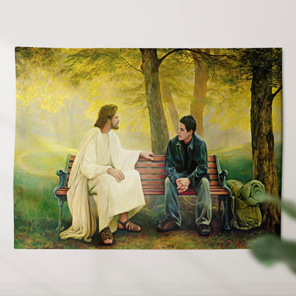 God By My Side - Religious Wall Decor - Christian Wall Tapestry - God Tapestry - Ciaocustom
