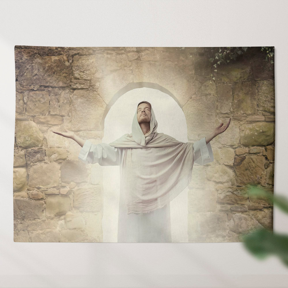 The Resurrection Of Jesus - Christian Tapestry - Religious Wall Decor - Christian Wall Tapestry - Ciaocustom