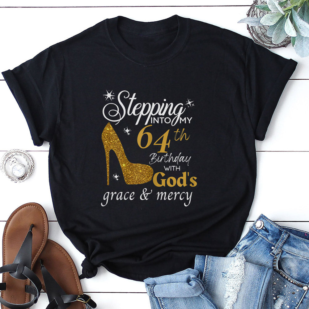 Stepping Into My 60th Birthday With God's Grace & Mercy T-shirt - Birthday Shirt For Women - Ciaocustom