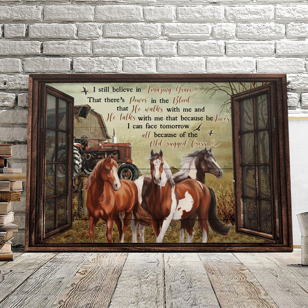 I Still Believe In Amazing Grace - Horse - Christian Canvas Prints - Faith Canvas - Bible Verse Canvas - Ciaocustom