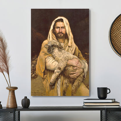 Bind Up The Broken Hearted Canvas Wall Art - Jesus Hugs The Lamb Wall Pictures - Jesus Canvas Painting - Christian Gift - Ciaocustom