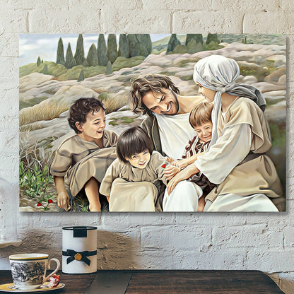 Jesus And Children - Jesus Pictures - Jesus Canvas Poster - Jesus Wall Art - Christian Canvas Prints - Gift For Christian - Ciaocustom