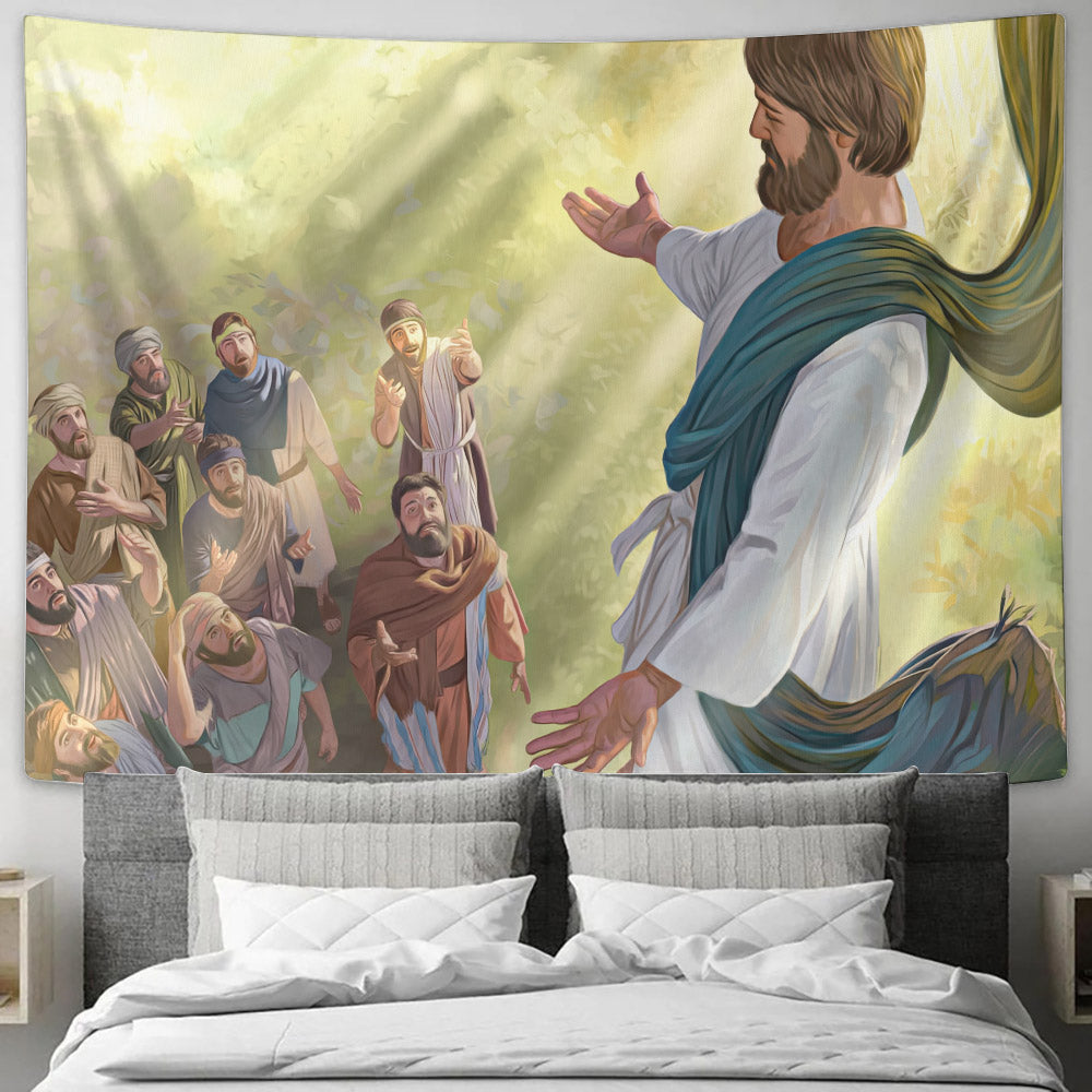 Jesus Religious Wall Decor - Christian Tapestry Wall Hanging - God Tapestry - Ciaocustom