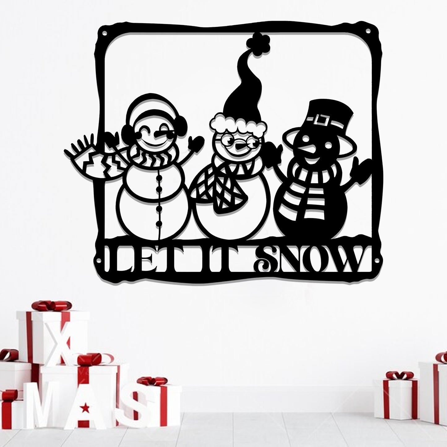 Let It Snow Metal Sign - Christmas Metal Sign - Christmas Metal Wall Decor - Ciaocustom