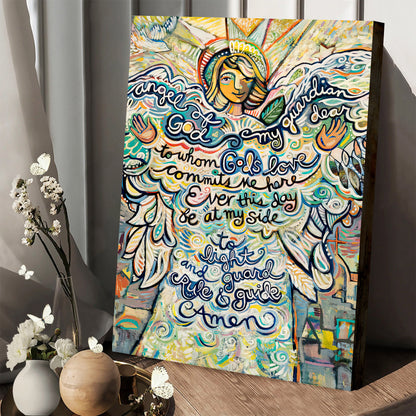 Guardian Angel Canvas Wall Art - Religious Wall Decor - Ciaocustom