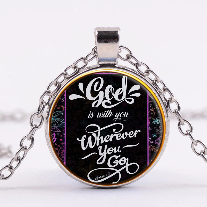 God Is With You Wherever You Go -Jesus Christ Necklace - Religious Necklace - Ciaocustom