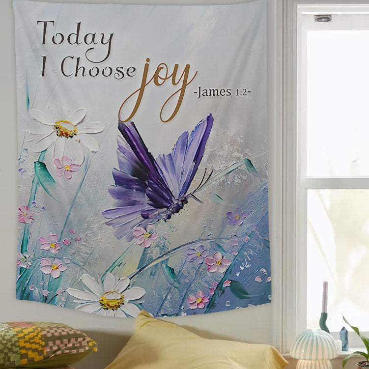 Today Is Choose Joy Tapestry - Christian Tapestry - Religious Tapestry - Bible Verse Wall Tapestry - Jesus Christ Tapestry Wall Art - Ciaocustom