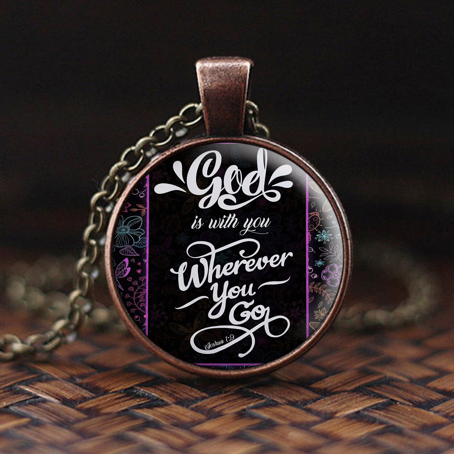 God Is With You Wherever You Go -Jesus Christ Necklace - Religious Necklace - Ciaocustom