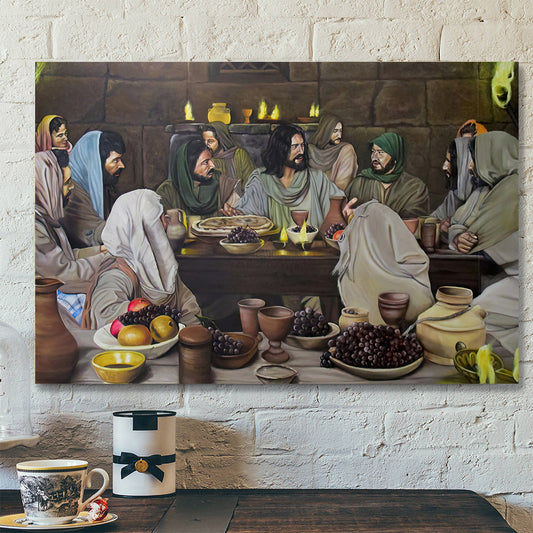 Holy Supper Painting - Jesus Painting On Canvas - Religious Posters - Christian Canvas Prints - Religious Wall Art Canvas - Ciaocustom
