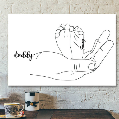 Personalized Name Canvas - Daddy - Father's Day Canvas Art - Best Gift For Dad - Ciaocustom