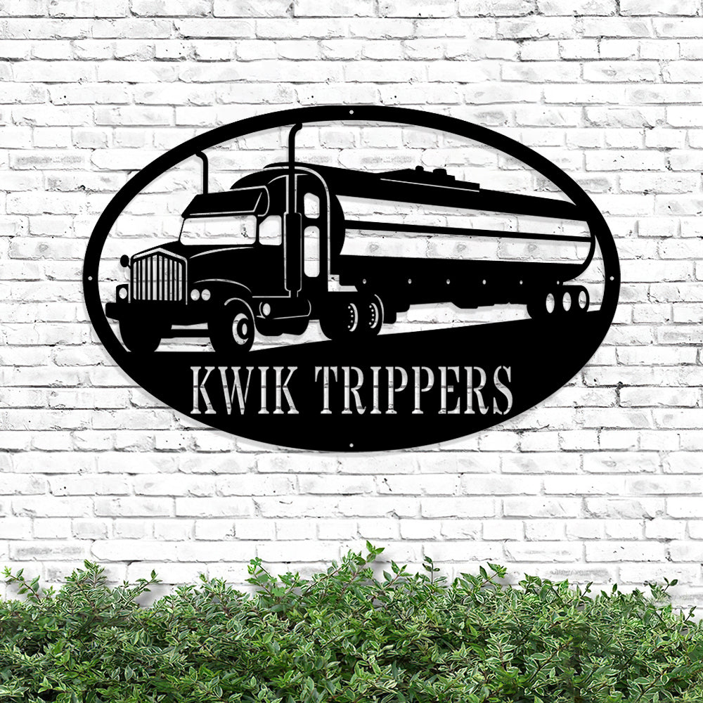Custom Tanker Truck 1 Metal Sign - Personalized Metal Truck Wall Art - Metal Truck Decor - Gifts For Truck Drivers