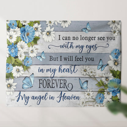 Flower And Blue Butterfly Tapestry - I Will Feel You In My Heart Forever Tapestry - Christian Wall Tapestry - Religious Tapestry - Ciaocustom