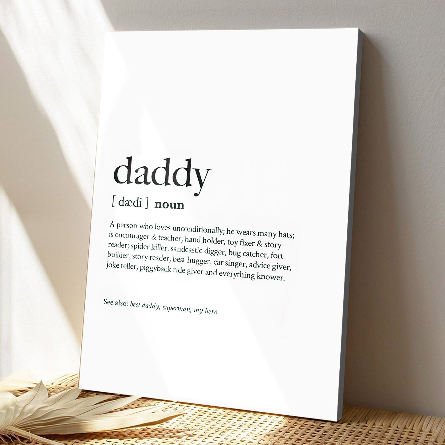 Daddy - My Hero - Father's Day Canvas Art - Best Gift For Dad - Ciaocustom