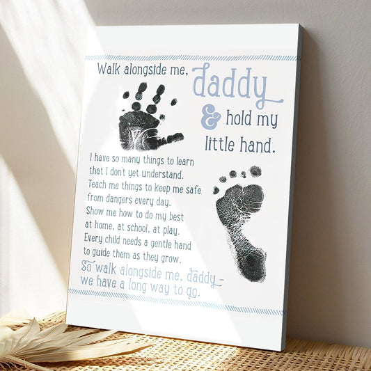 Daddy & Hold My Little Hand - Father's Day Canvas Art - Best Gift For Dad - Ciaocustom