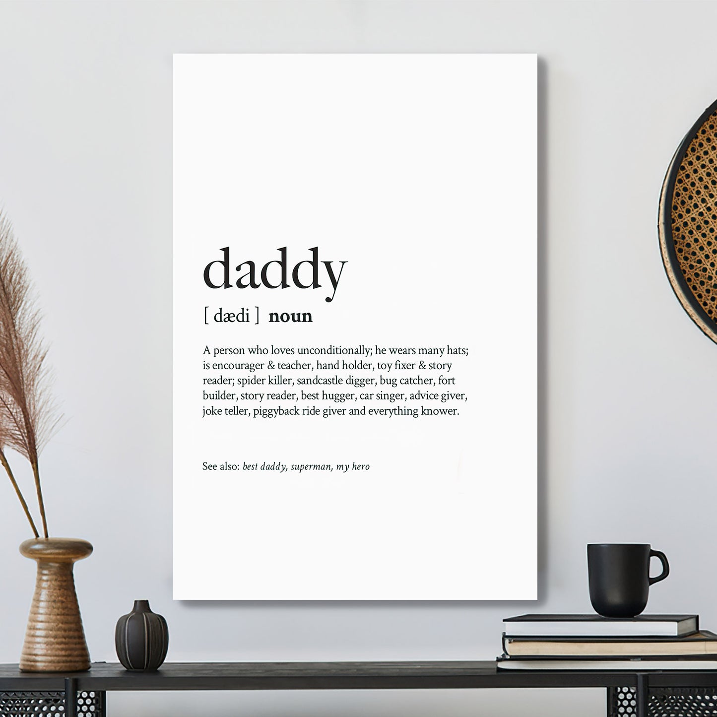 Daddy - My Hero - Father's Day Canvas Art - Best Gift For Dad - Ciaocustom