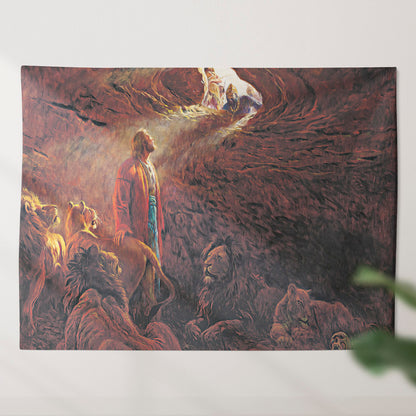 Daniel And The Lions’ Den - Christian Tapestry Wall Hanging - God Tapestry - Religious Wall Decor - Ciaocustom