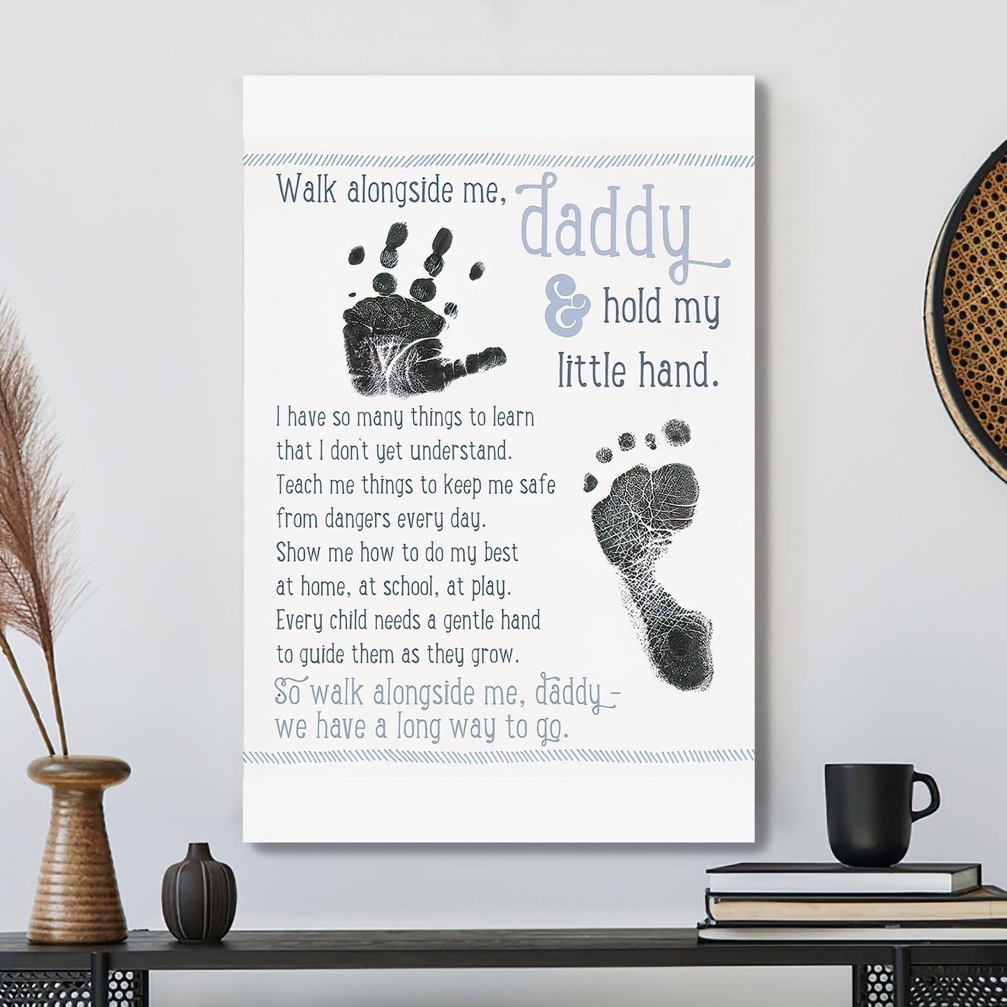Daddy & Hold My Little Hand - Father's Day Canvas Art - Best Gift For Dad - Ciaocustom
