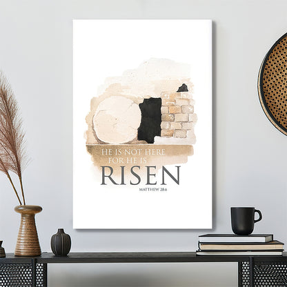 Easter Wall Art - He is Not Here, He is Risen - Easter Canvas - Empty Tomb Wall Art - Easter Art - Christian Canvas - Jesus Home Decor - Ciaocustom