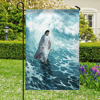 Jesus Walk On Water - Christian's Flag - Garden Decor - Garden Flag Stand - Christian Gift - Ciaocustom