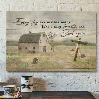 Scripture Canvas - Jesus Canvas - Bible Verse Wall Art Canvas - Everyday Is A New Begining Canvas Poster - Ciaocustom