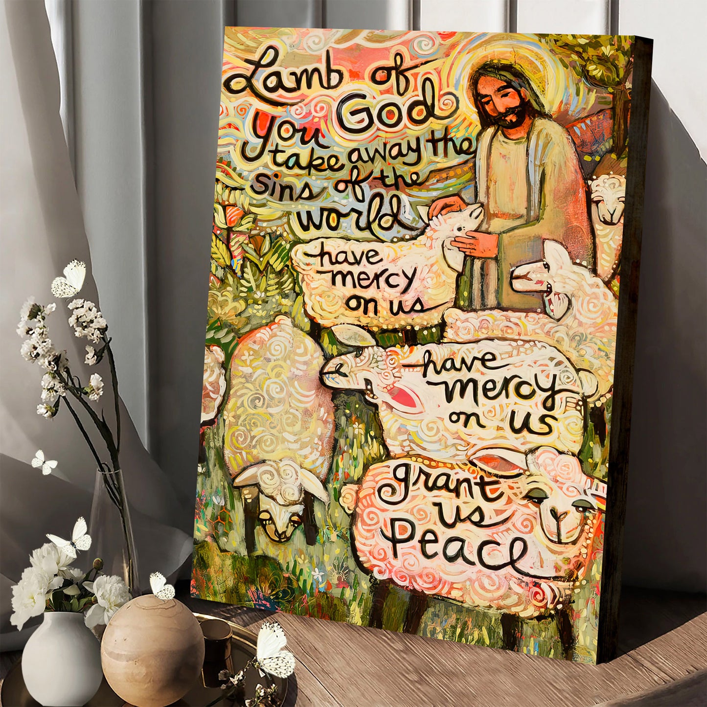 Lamb Of God Canvas Wall Art - Jesus Christ Poster - Ciaocustom