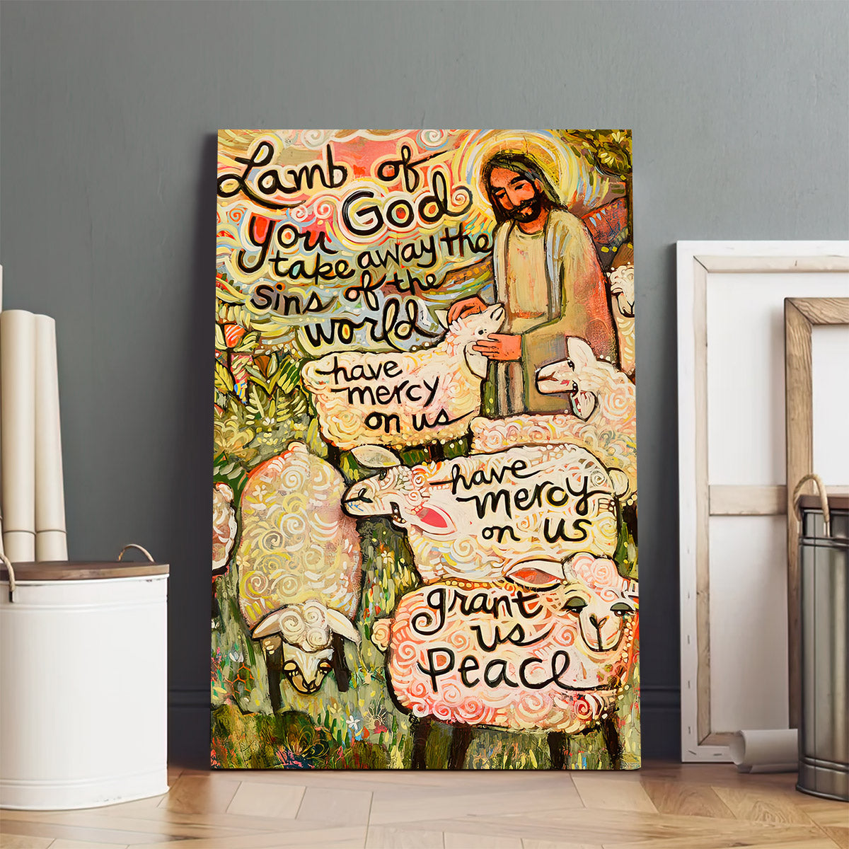 Lamb Of God Canvas Wall Art - Jesus Christ Poster - Ciaocustom
