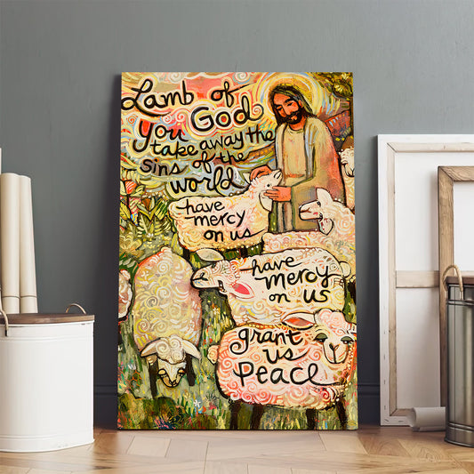 Lamb Of God Canvas Wall Art - Jesus Christ Poster - Ciaocustom
