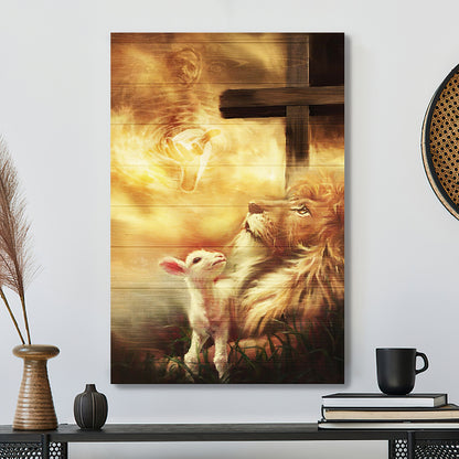 Jesus Canvas - Jesus Christ Poster - Cross And Baby Goat Canvas Poster - Ciaocustom