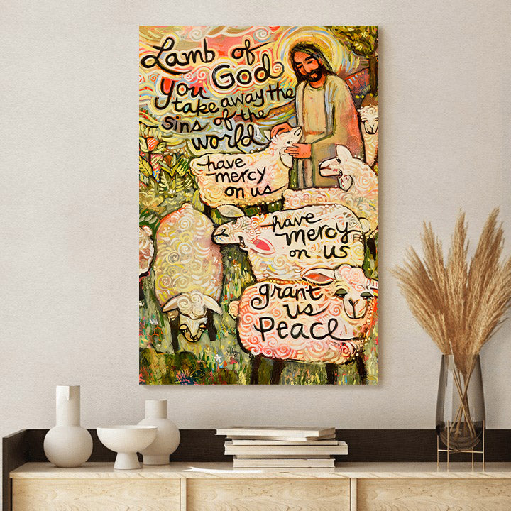 Lamb Of God Canvas Wall Art - Jesus Christ Poster - Ciaocustom