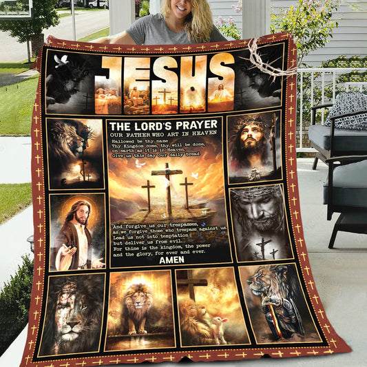 Jesus - The Lord's Prayer Blanket -  Blanket Of Jesus - Jesus Blanket - Gift Ideas For Christians - Ciaocustom