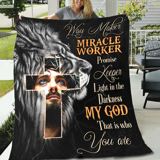 Way Maker Miracle Worker Promise Keeper -  Blanket Of Jesus - Jesus Blanket - Gift Ideas For Christians - Ciaocustom