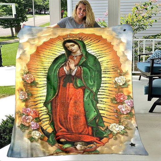Flower - Blanket Of Virgin Mary - Virgin Mary Blanket - Gift Ideas For Christians - Ciaocustom