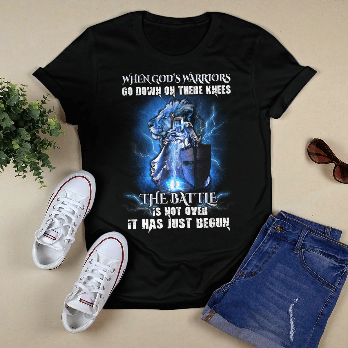 When God's Warriors Go Down On There Knees The Battle Is Not Over It Has Just Begun - Jesus T-Shirt - Christian Shirts For Men & Women - Ciaocustom