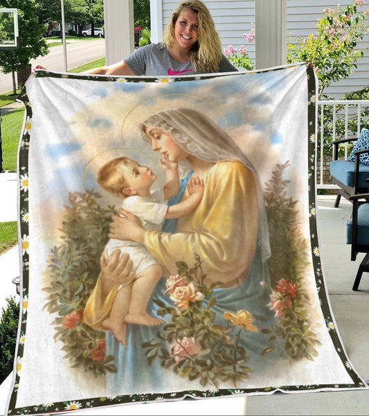 Mother Mary Blanket - Love Of Mary  Blanket - Blanket Of Virgin Mary - Virgin Mary Blanket - Gift Ideas For Christians - Ciaocustom