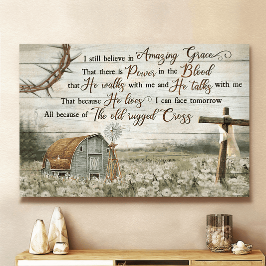 Jesus Amazing Grace Landscape Canvas, Poster - Wall Art