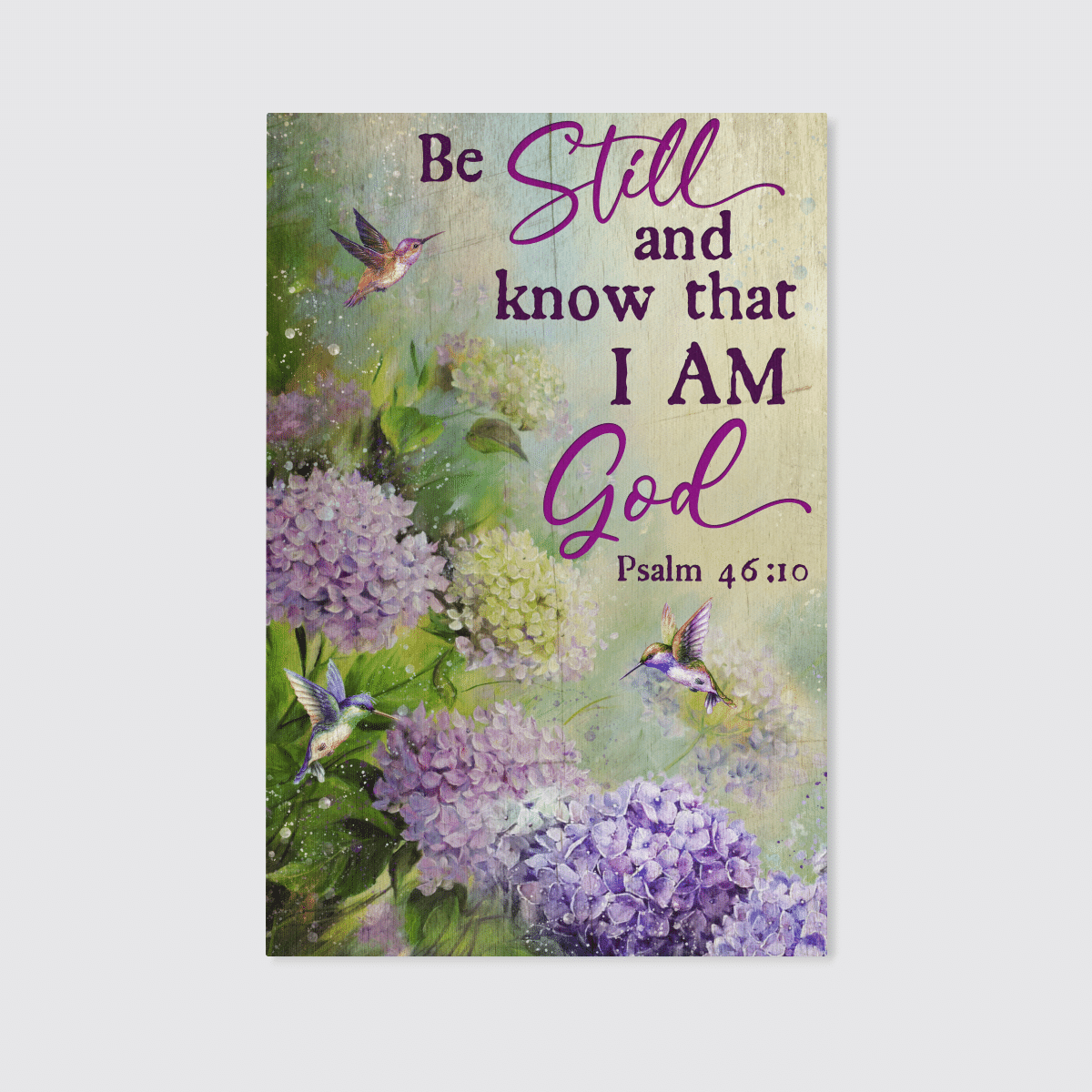 Be Still And Know That I Am God, Flower, Hummingbird, God Canvas, Christian Wall Art