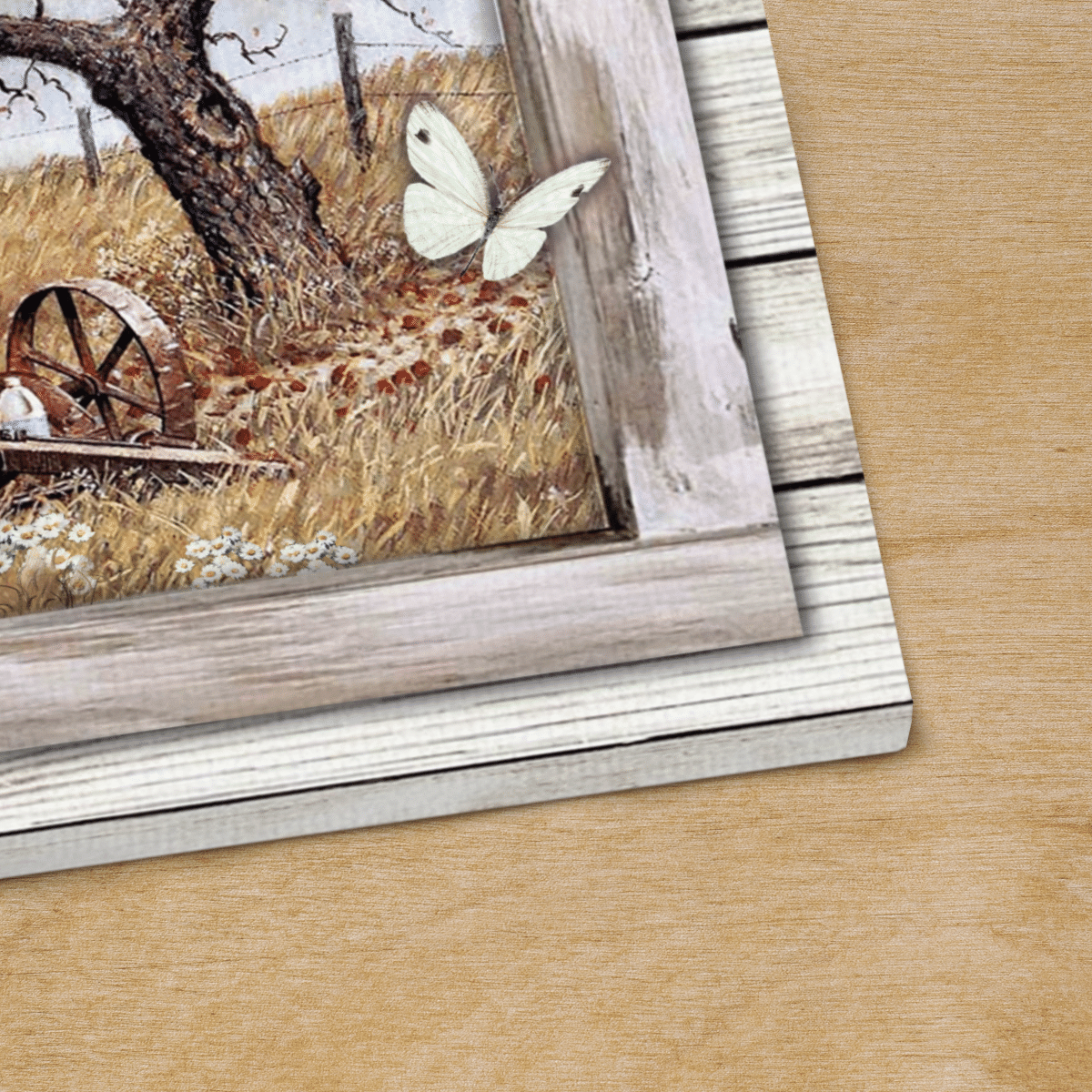 Just Have Faith, White Church, Sheep, Butterfly, Countryside, God Canvas, Christian Wall Art