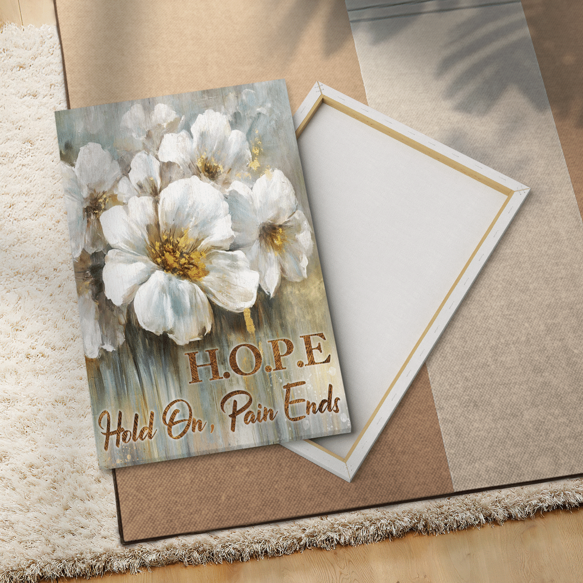 Hope Hold On Pain Ends, Flower, God Canvas, Christian Wall Art