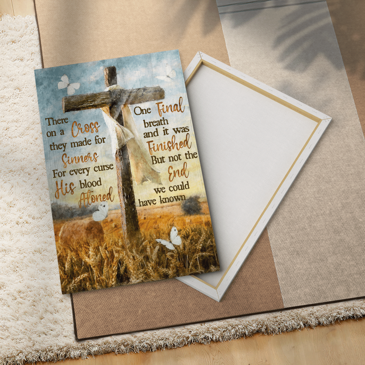 There On A Cross They Made For Sinners, But Not The End We Could Have Known, Cross, God Canvas, Christian Wall Art