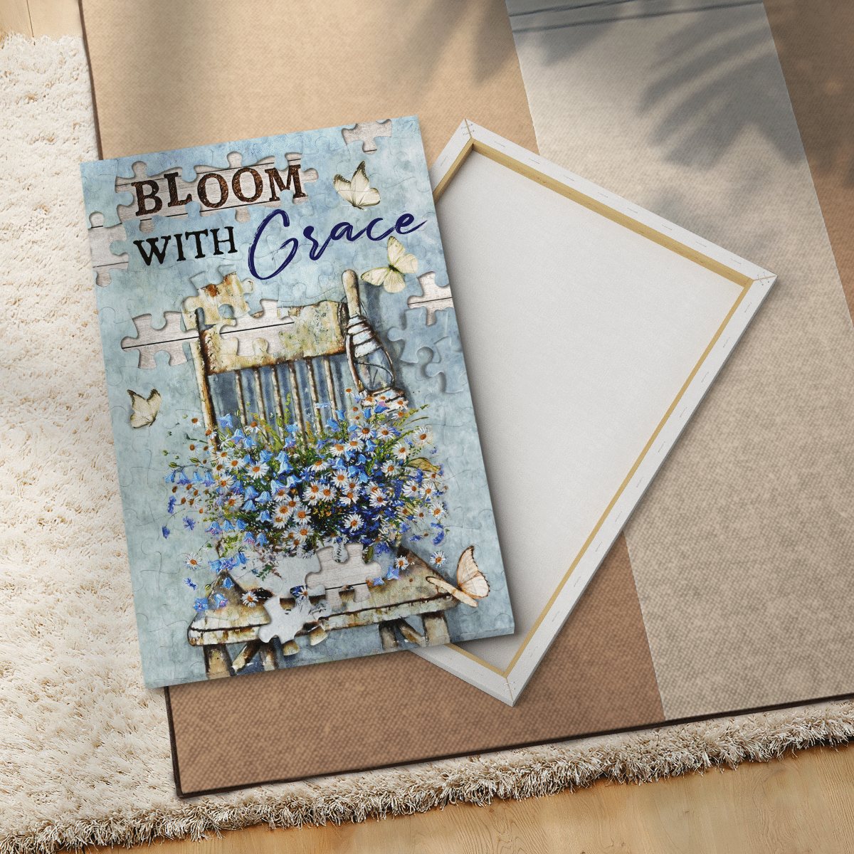 Bloom With Grace, Flower, Butterfly, God Canvas, Christian Wall Art