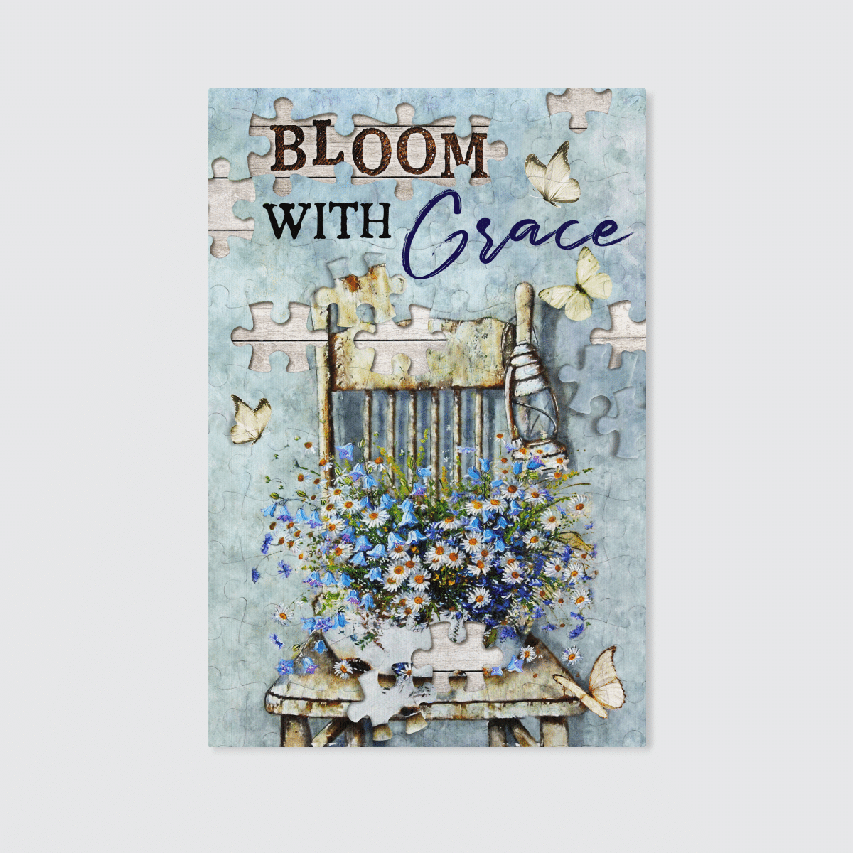 Bloom With Grace, Flower, Butterfly, God Canvas, Christian Wall Art