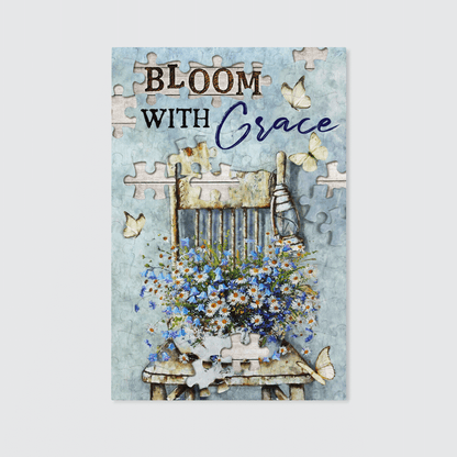 Bloom With Grace, Flower, Butterfly, God Canvas, Christian Wall Art