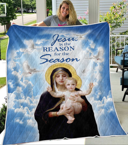 Virgin Mary - Jesus is the Reason for the Season Blanket -  Blanket Of Jesus - Jesus Blanket - Gift Ideas For Christians - Ciaocustom