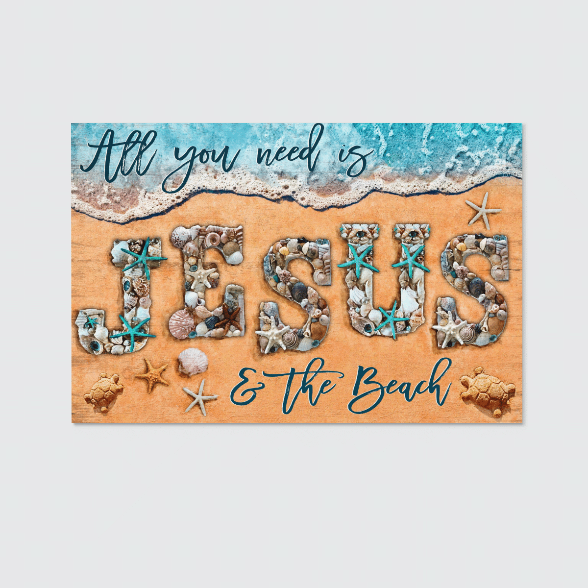 All You Need Is Jesus And The Beach, God Canvas, Christian Wall Art